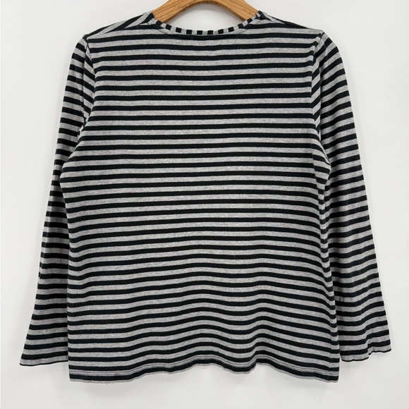 Gudrun Sjoden Organic Cotton Striped Essential Top in Black Grey Size M - Picture 9 of 9